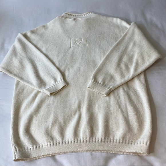 Vintage Renee Hauer Knit Sweater 100% cotton Made in USA Subtle Embossed Designs - Picture 10 of 11